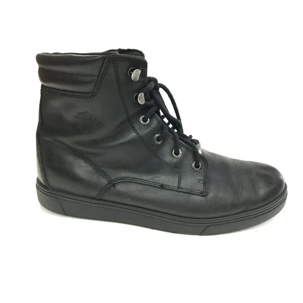 Harley-Davidson Men's Size 12 M Watkins Black Leather Motorcycle Boots D93758